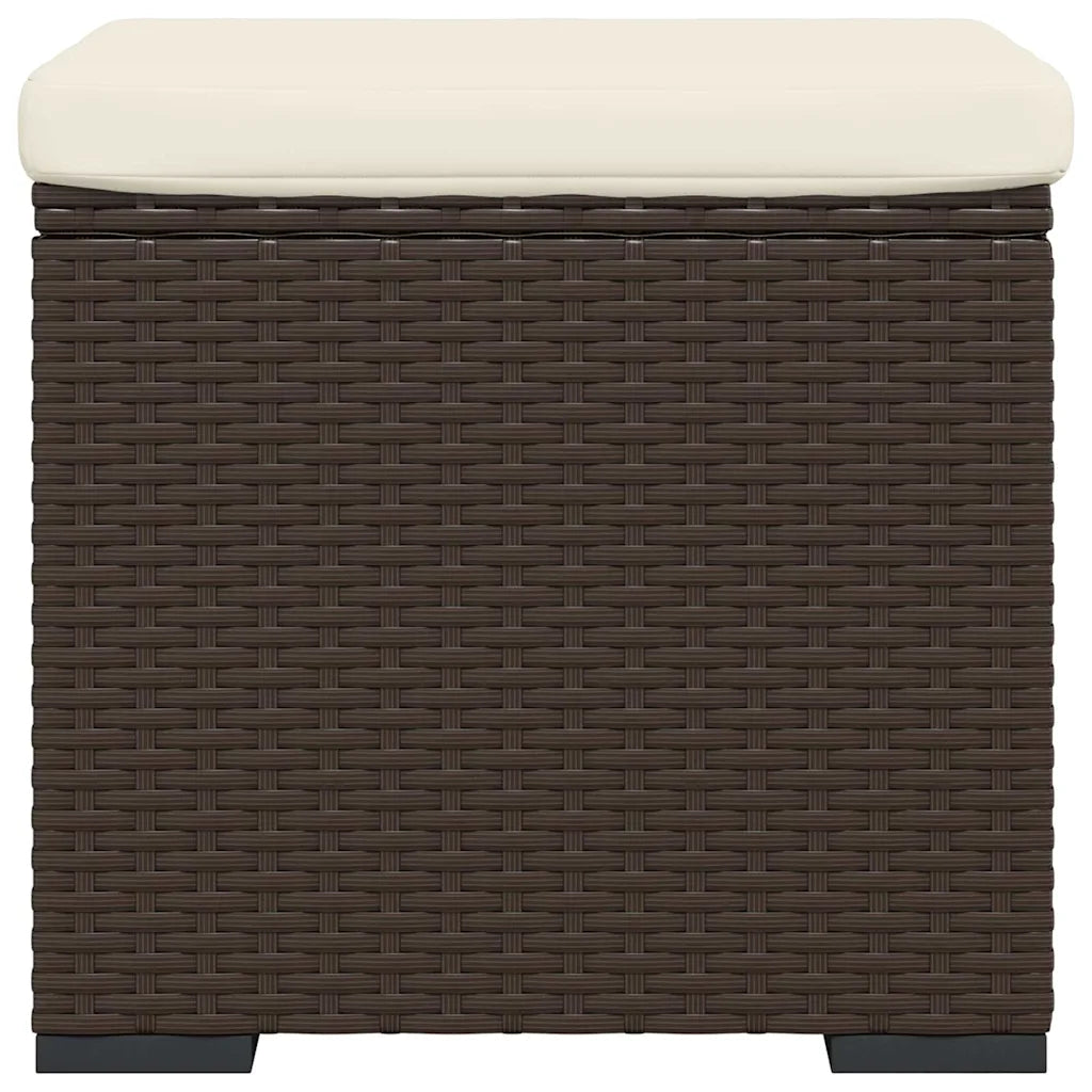 Ottoman med hynde 40x30x40 cm polyrattan