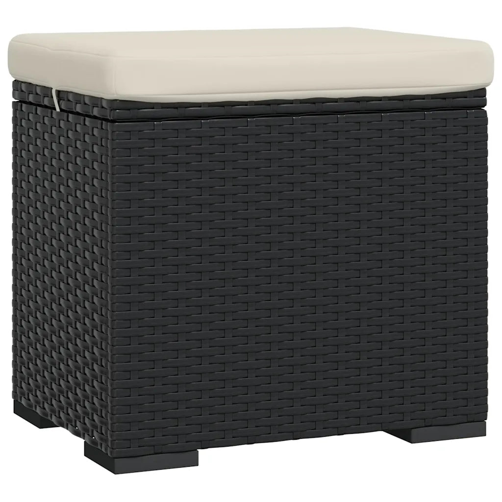 Ottomaner med hynder 2 stk. 40x30x40 cm polyrattan