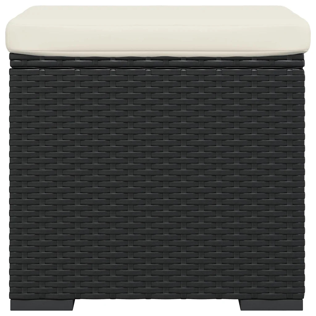 Ottomaner med hynder 2 stk. 40x30x40 cm polyrattan