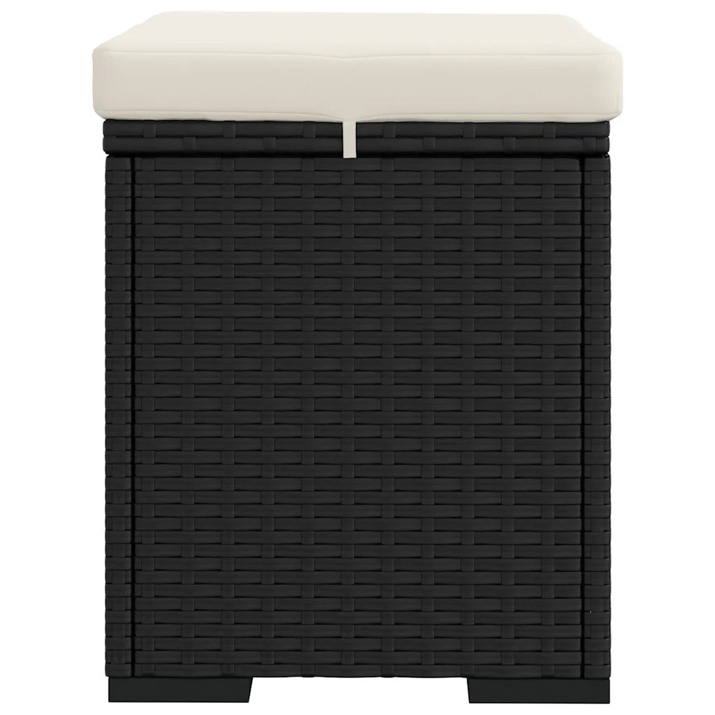 Ottomaner med hynder 2 stk. 40x30x40 cm polyrattan