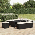 Ottomaner med hynder 2 stk. 40x30x40 cm polyrattan