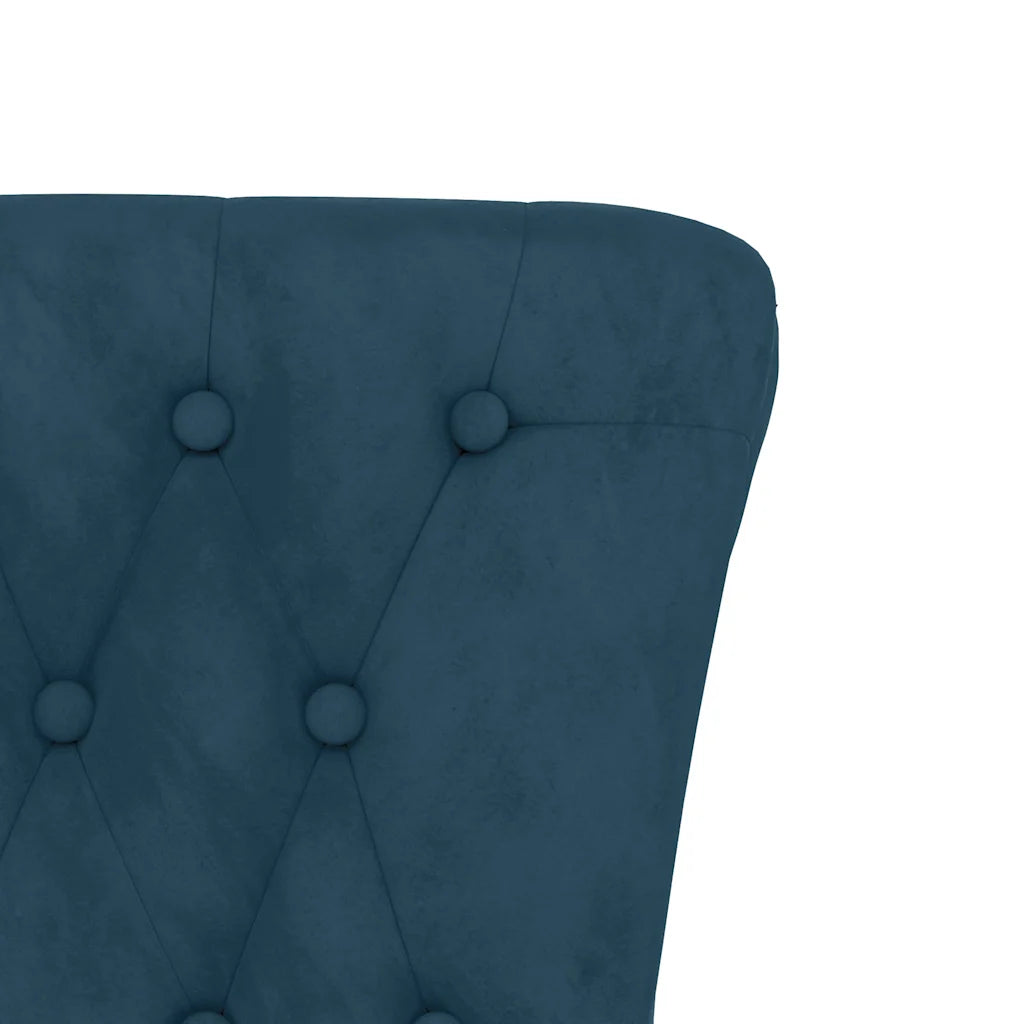 Stol med høj ryg knapdesign velour