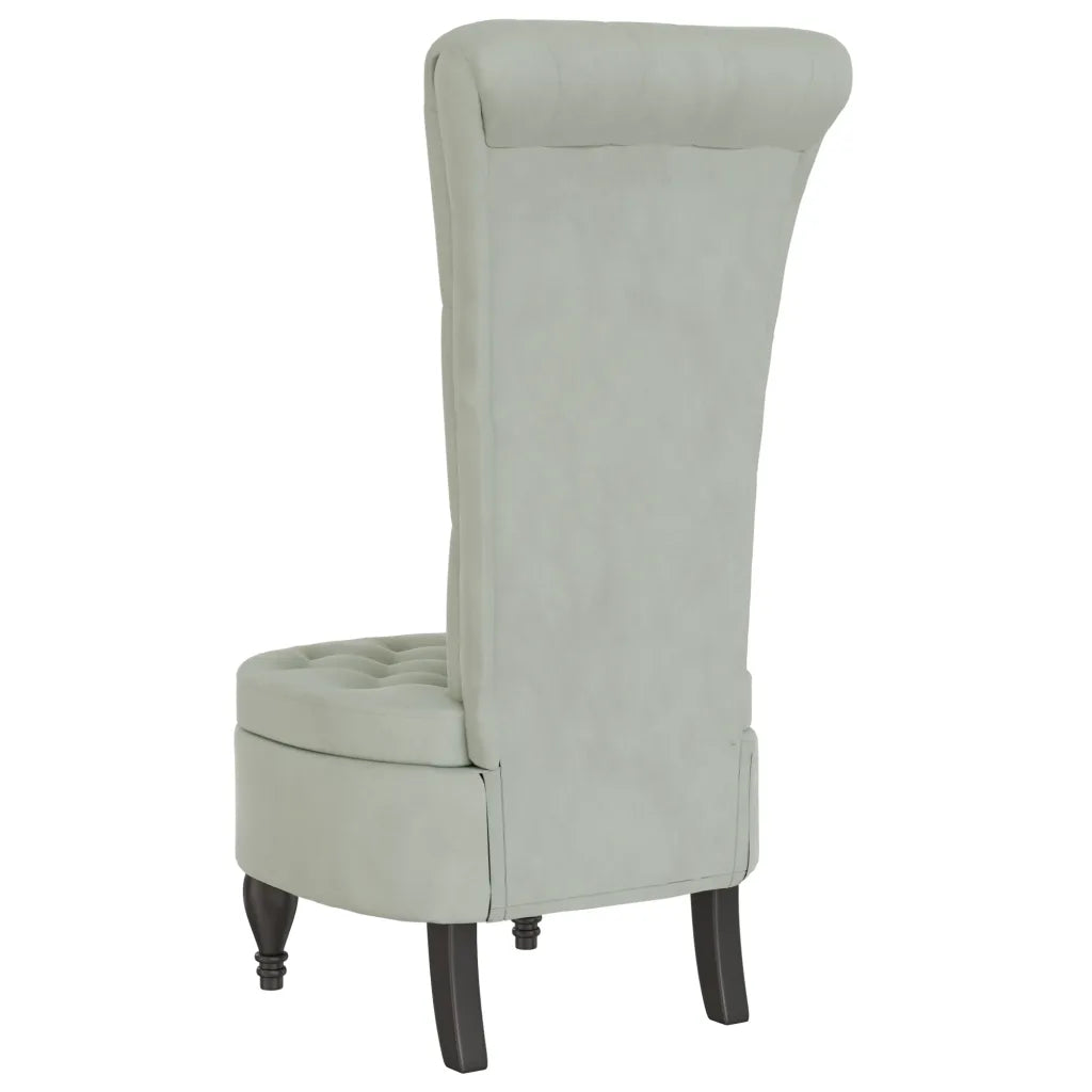 Stol med høj ryg knapdesign velour