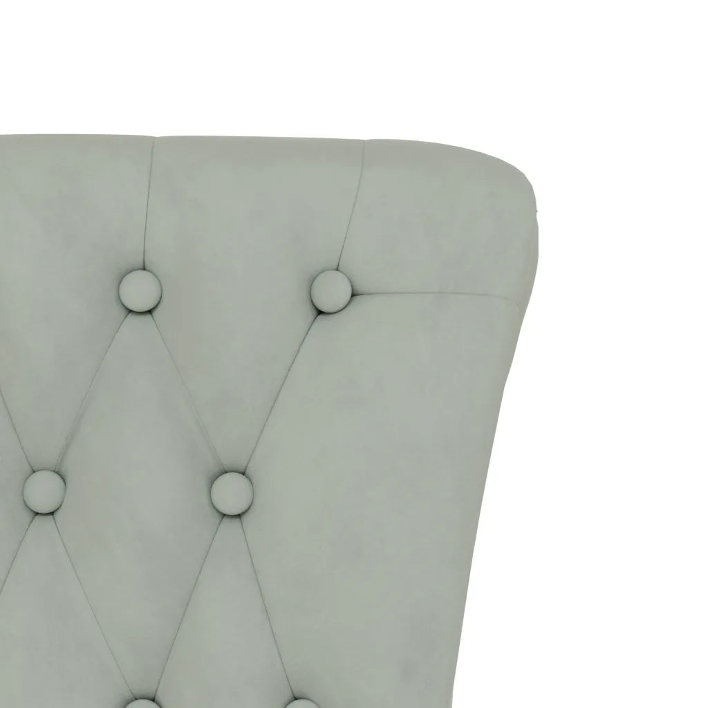 Stol med høj ryg knapdesign velour