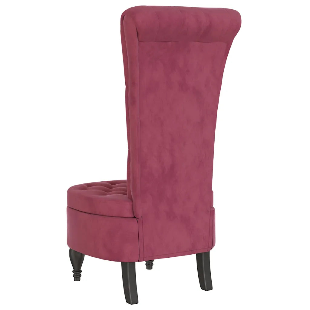Stol med høj ryg knapdesign velour