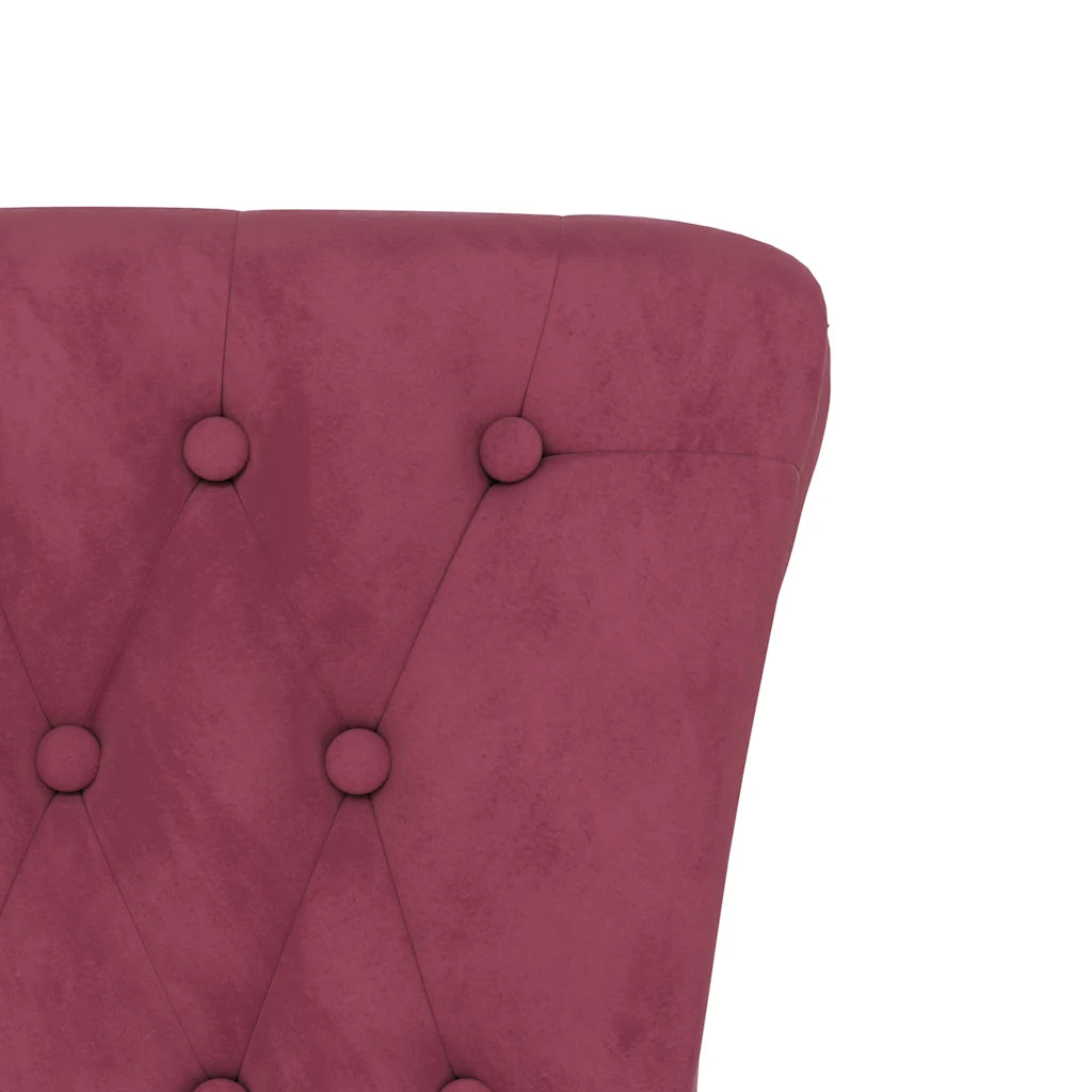 Stol med høj ryg knapdesign velour