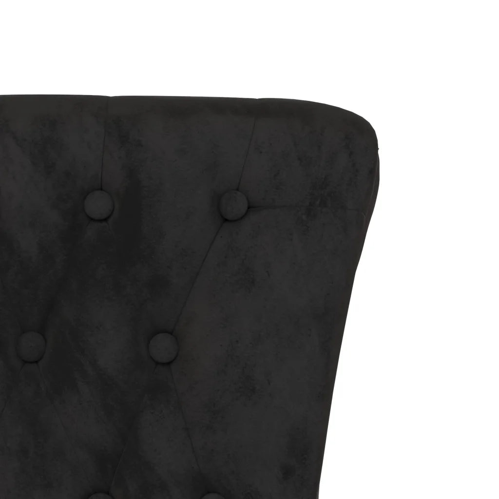 Stol med høj ryg knapdesign velour