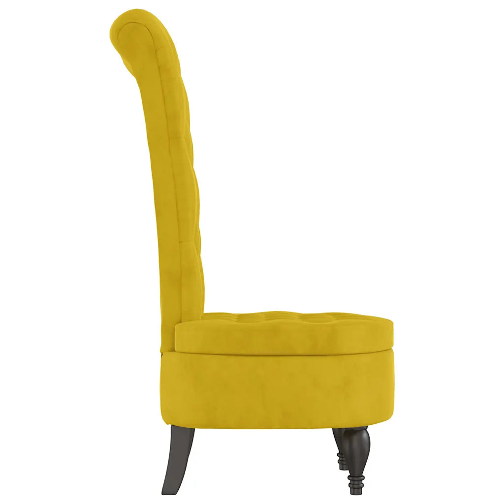 Stol med høj ryg knapdesign velour