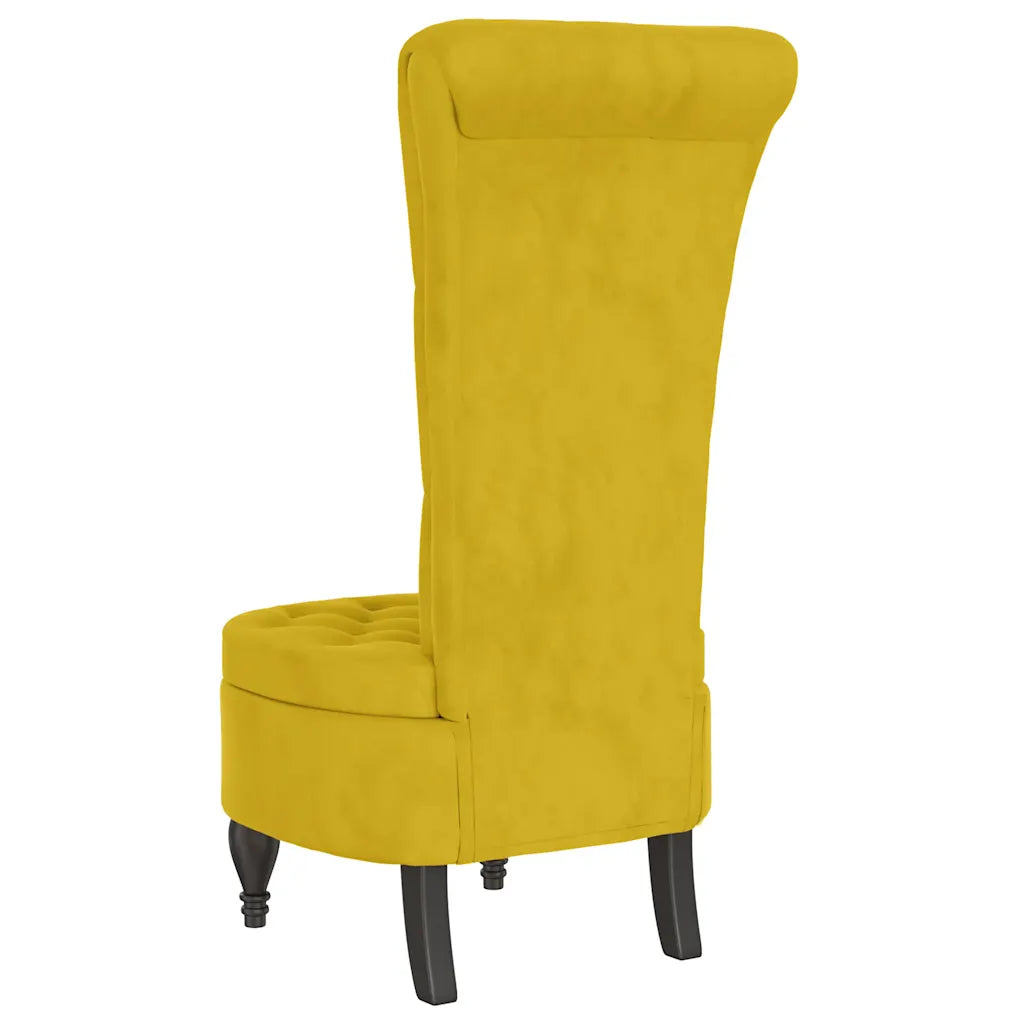 Stol med høj ryg knapdesign velour