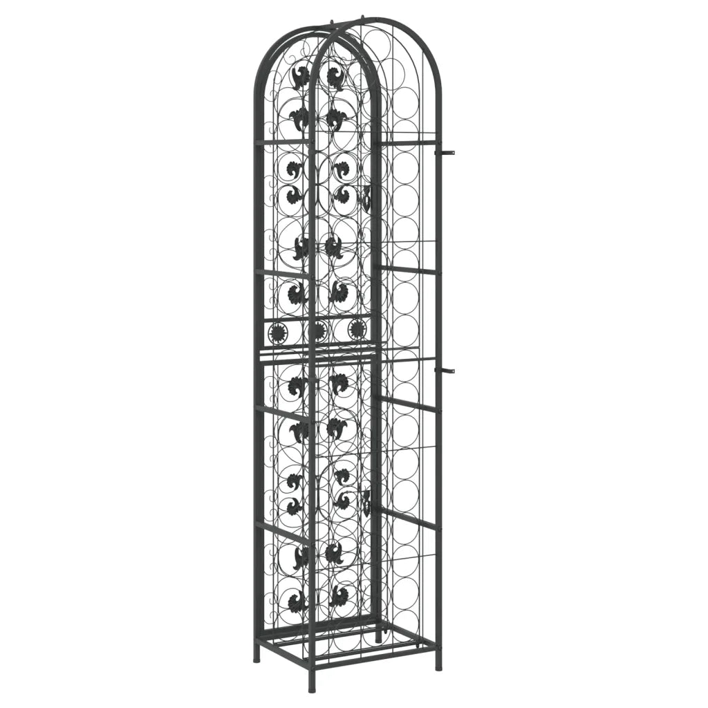 Vinreol til 73 flasker 45x36x200 cm smedejern