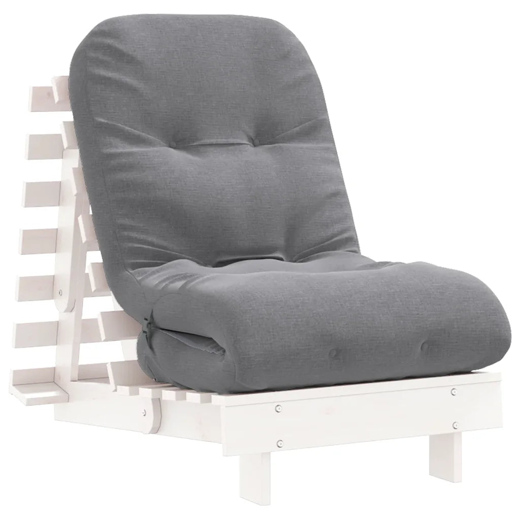 Futon med madras i massivt fyrretræ