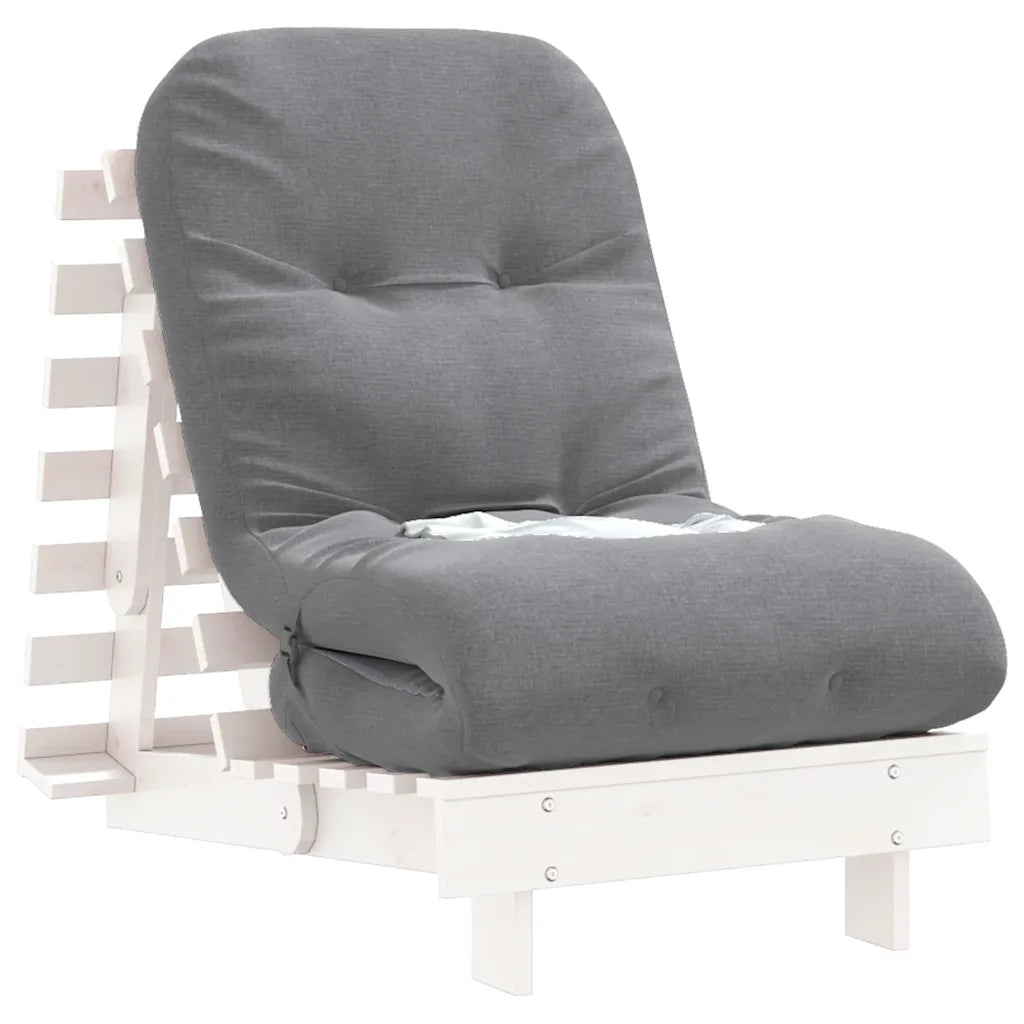 Futon med madras i massivt fyrretræ
