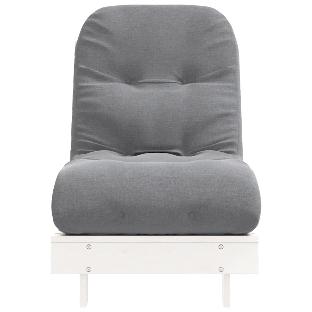 Futon med madras i massivt fyrretræ