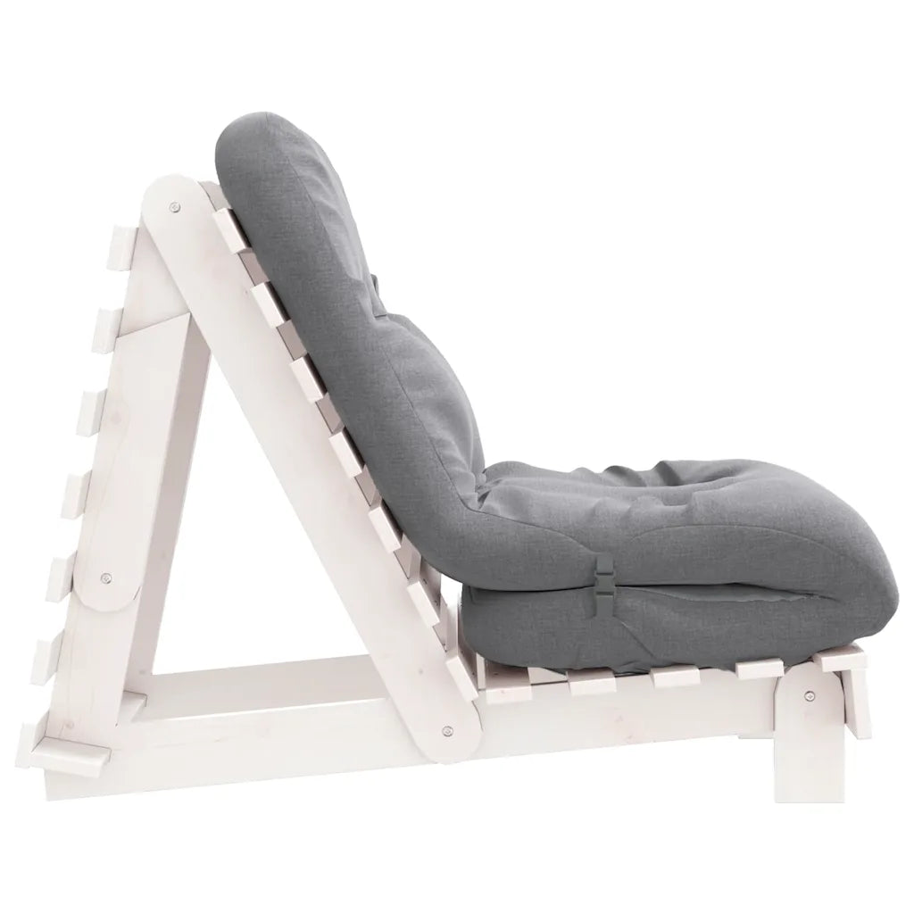 Futon med madras i massivt fyrretræ