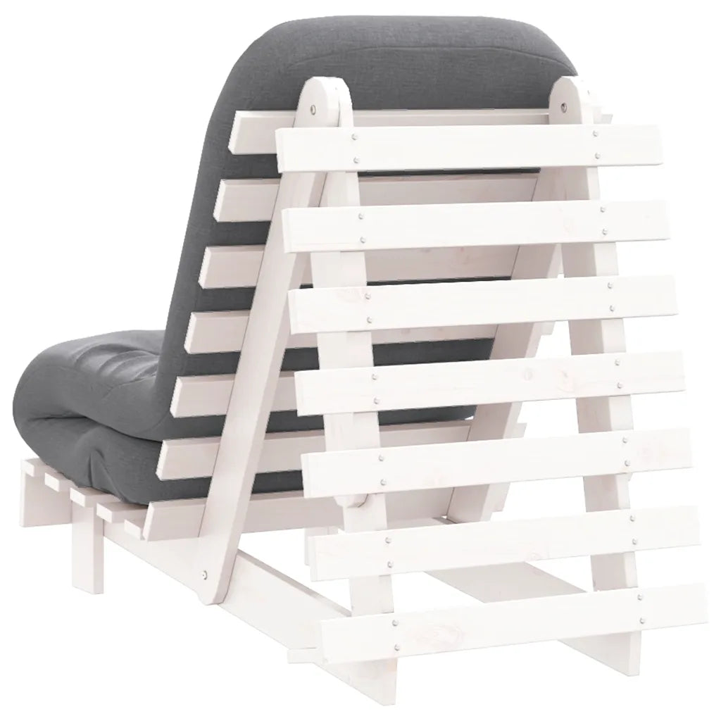Futon med madras i massivt fyrretræ