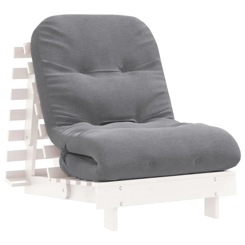 Futon med madras i massivt fyrretræ
