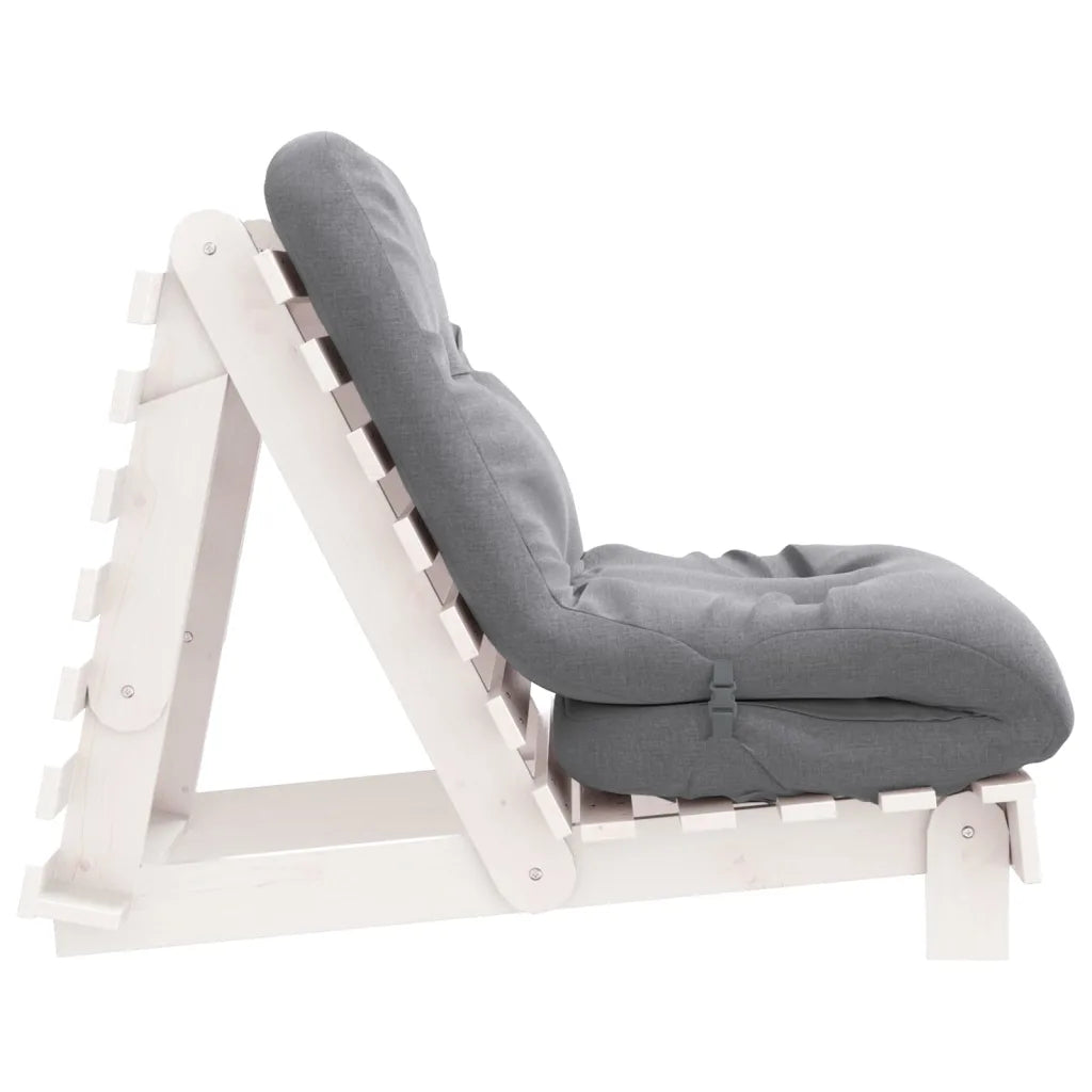 Futon med madras i massivt fyrretræ