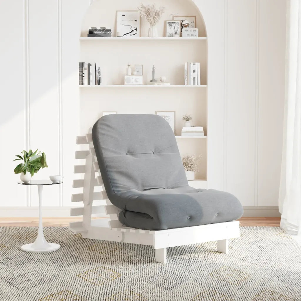 Futon med madras i massivt fyrretræ
