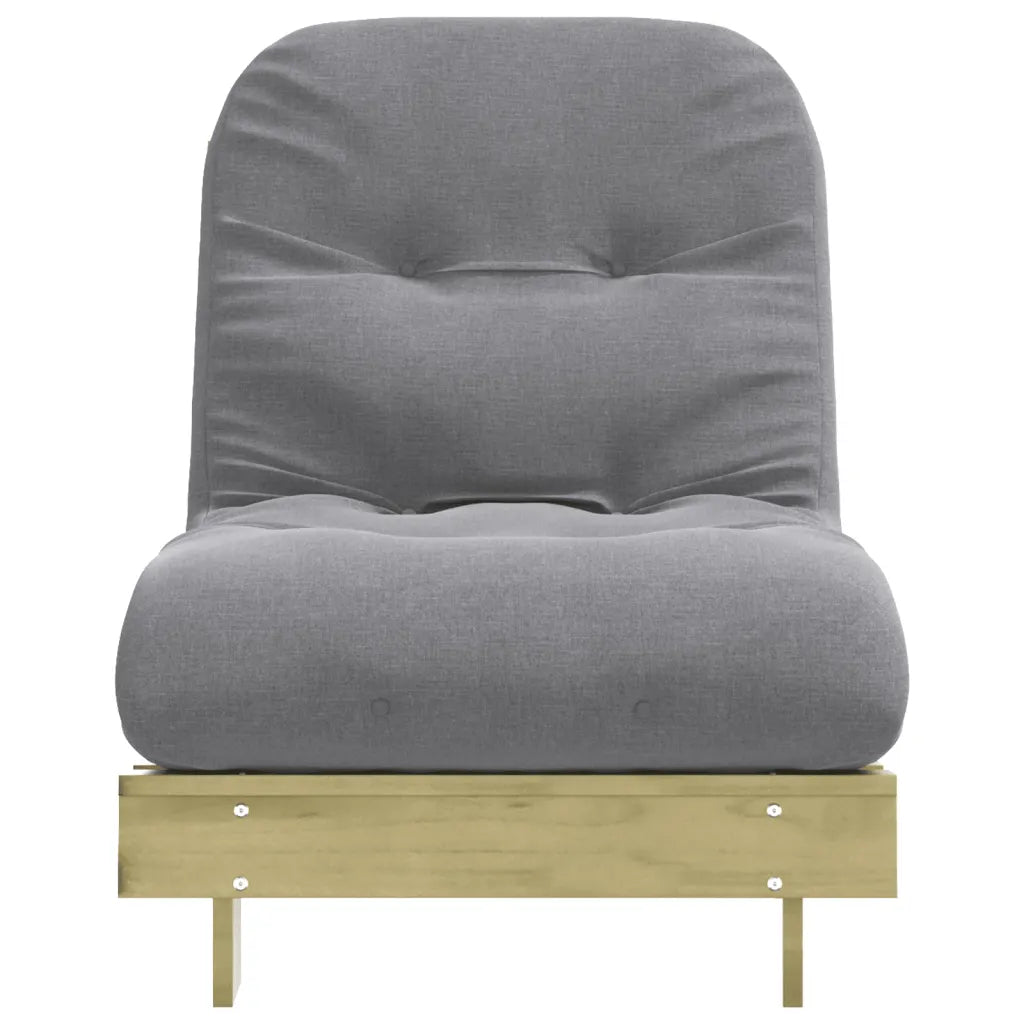 Futon med madras i massivt fyrretræ