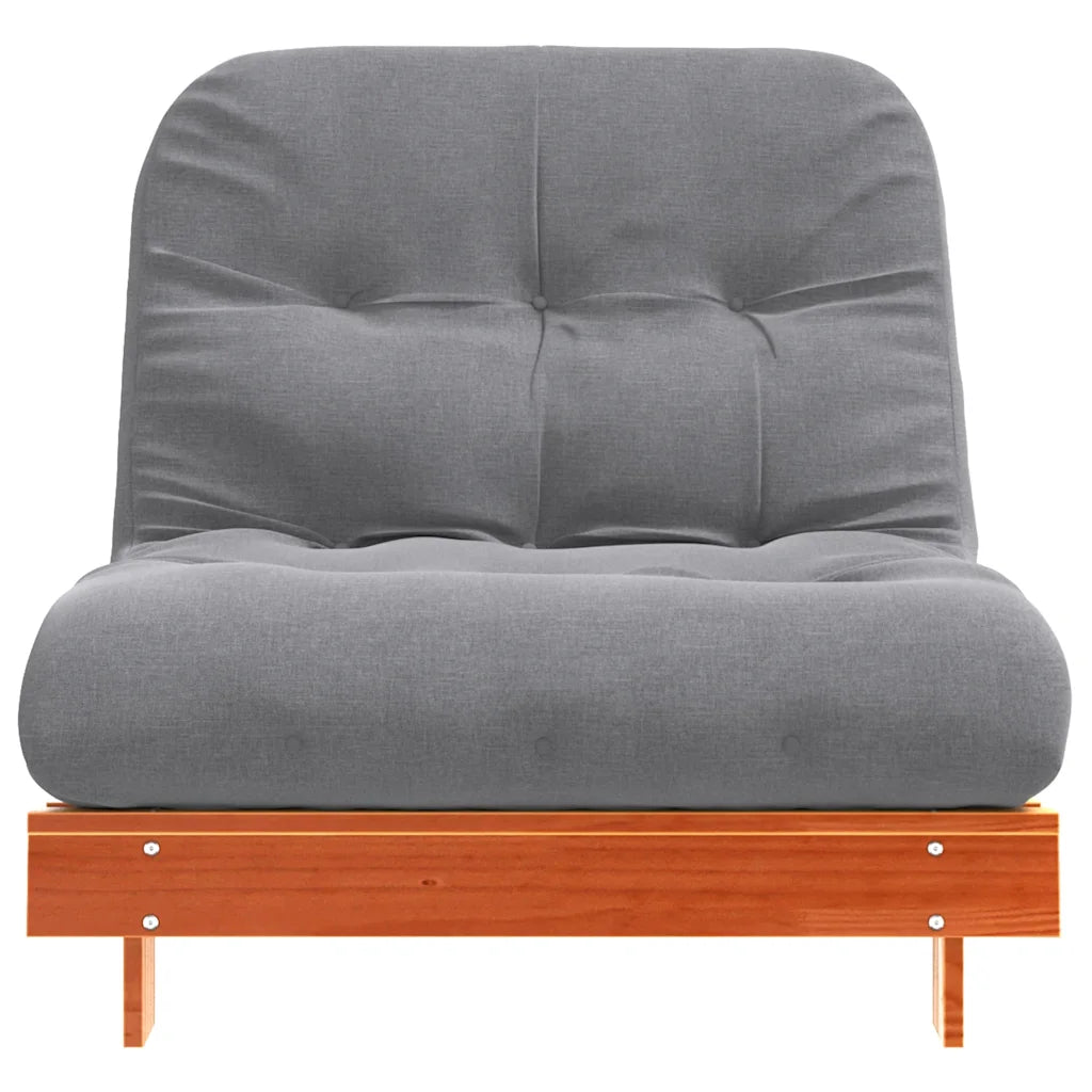 Futon med madras i massivt fyrretræ