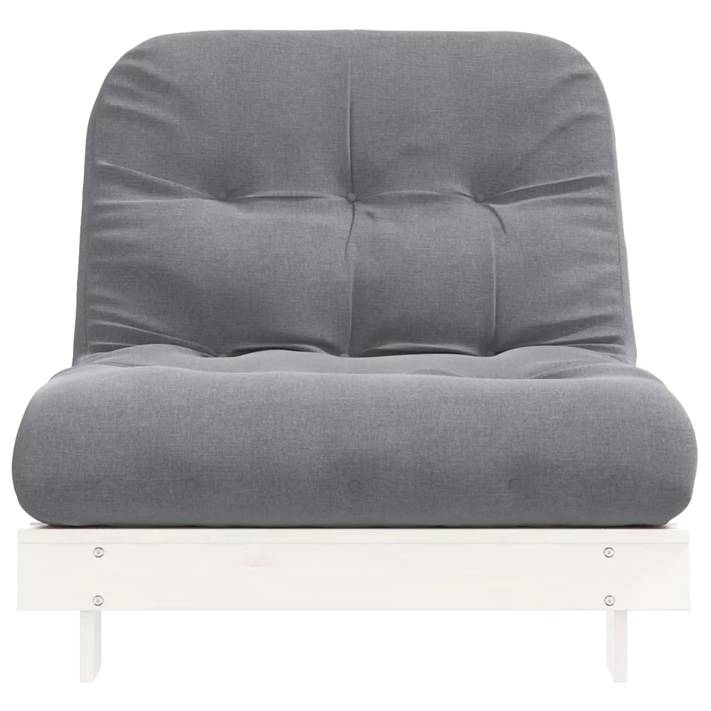 Futon med madras i massivt fyrretræ