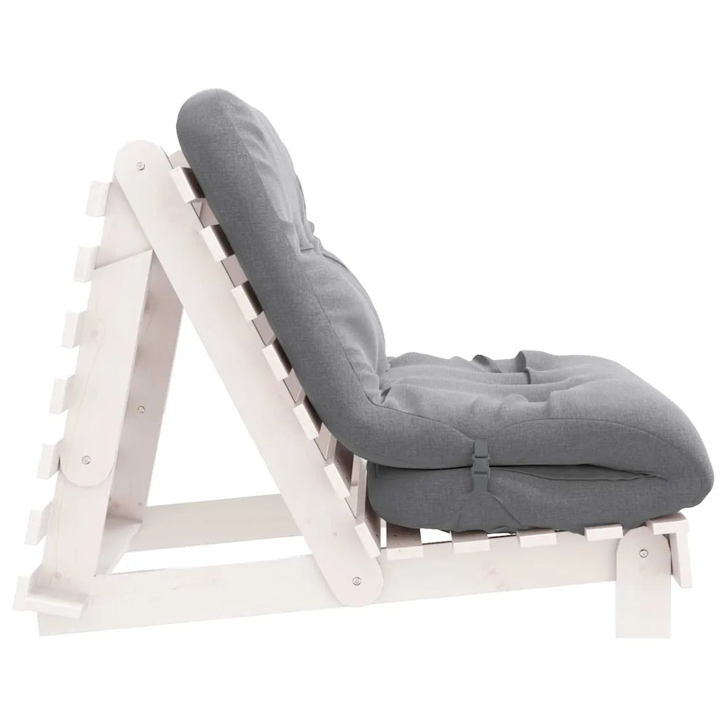 Futon med madras i massivt fyrretræ