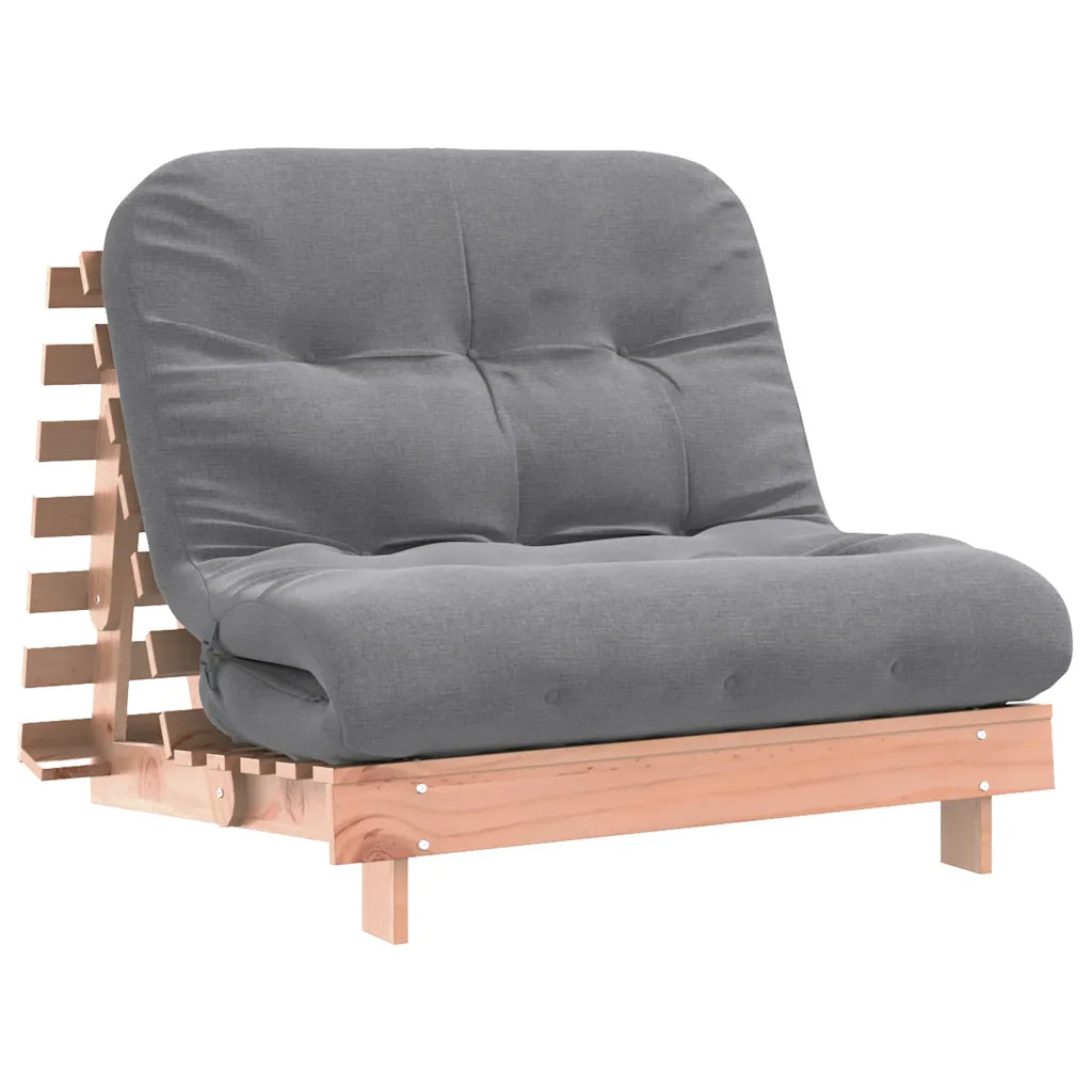 Futon med madras i massivt fyrretræ