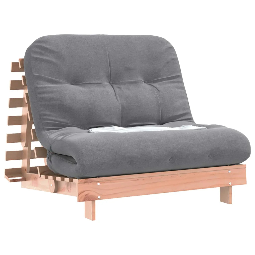 Futon med madras i massivt fyrretræ