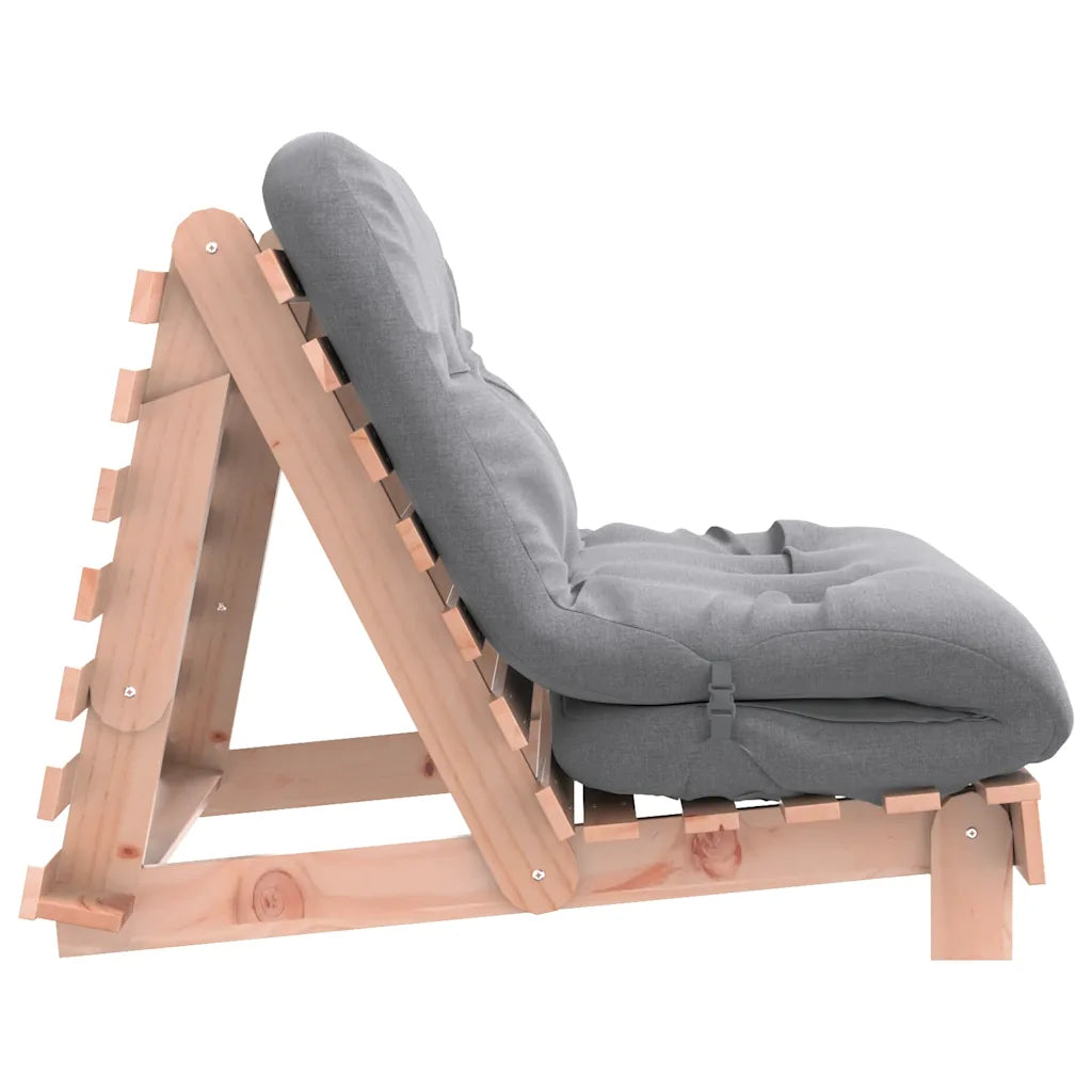 Futon med madras i massivt fyrretræ
