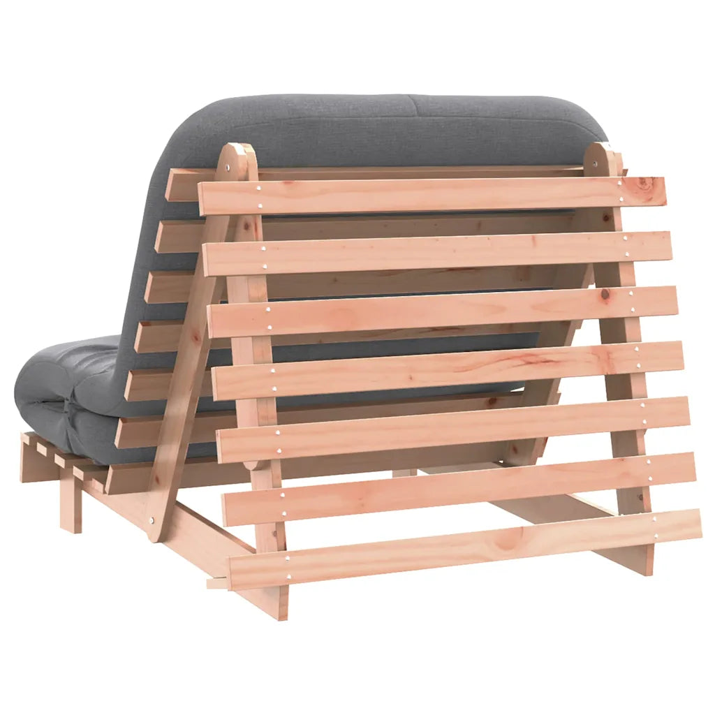 Futon med madras i massivt fyrretræ