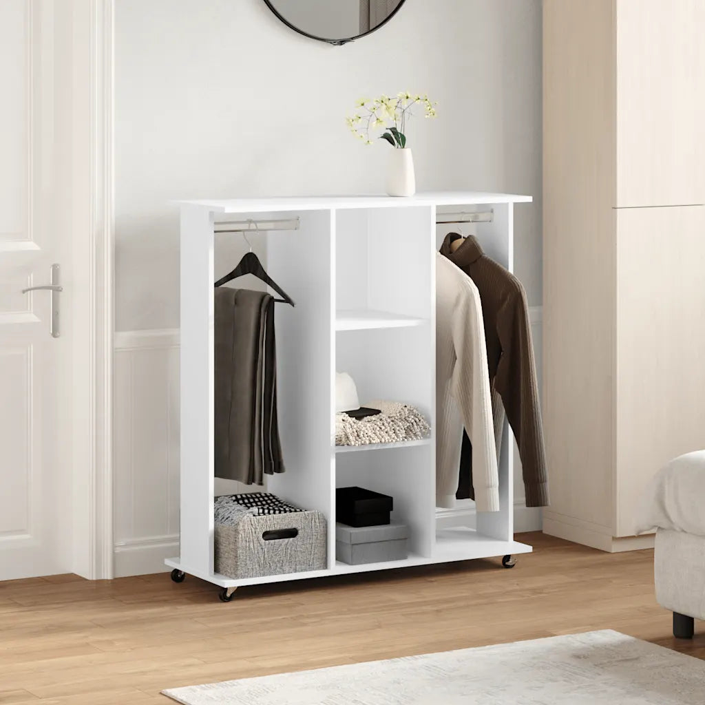 Klædeskab med hjul 102x38x110 cm konstrueret træ sonoma-eg
