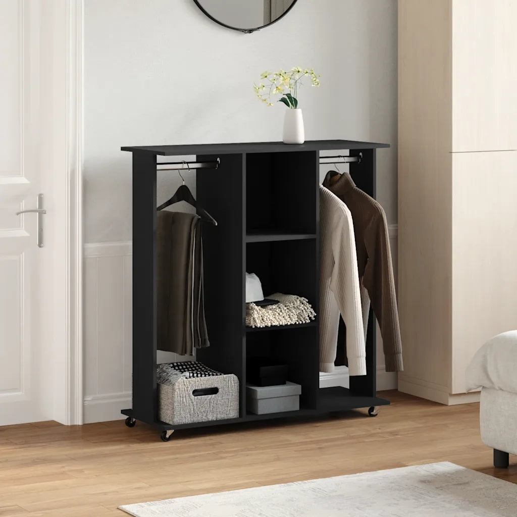 Klædeskab med hjul 102x38x110 cm konstrueret træ sonoma-eg
