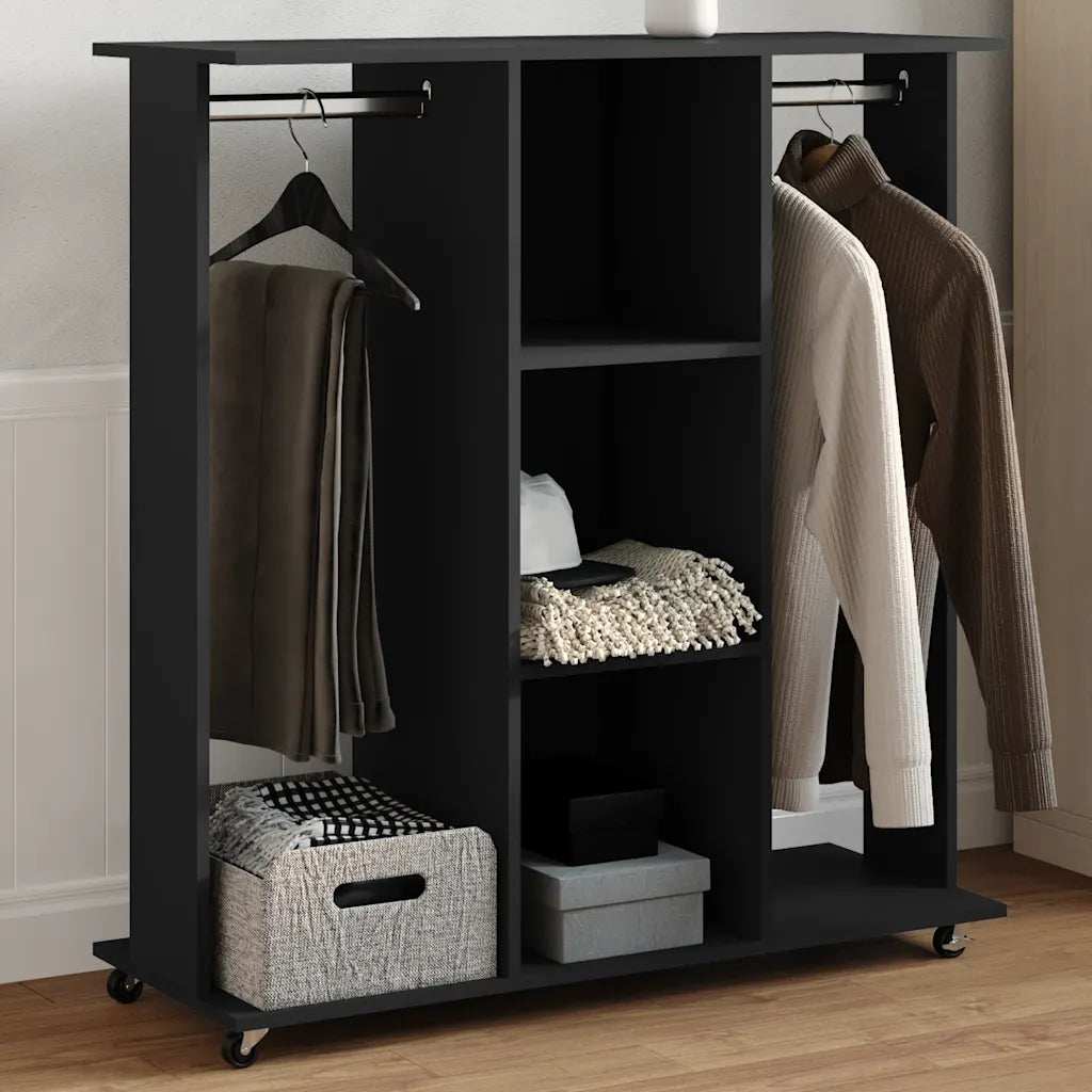 Klædeskab med hjul 102x38x110 cm konstrueret træ sonoma-eg
