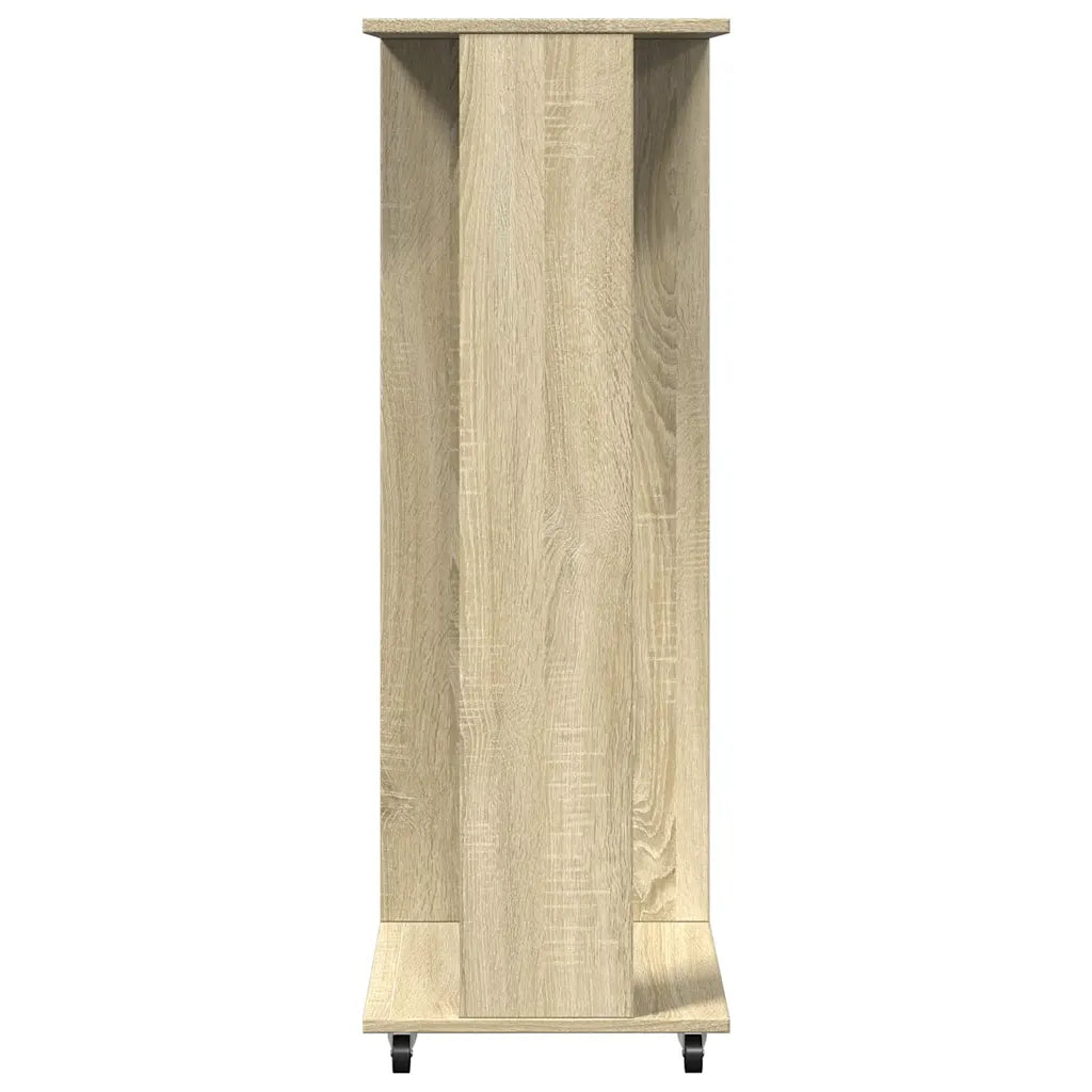 Klædeskab med hjul 102x38x110 cm konstrueret træ sonoma-eg