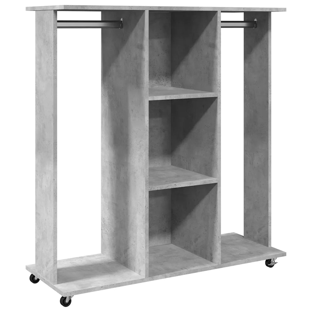 Klædeskab med hjul 102x38x110 cm konstrueret træ sonoma-eg