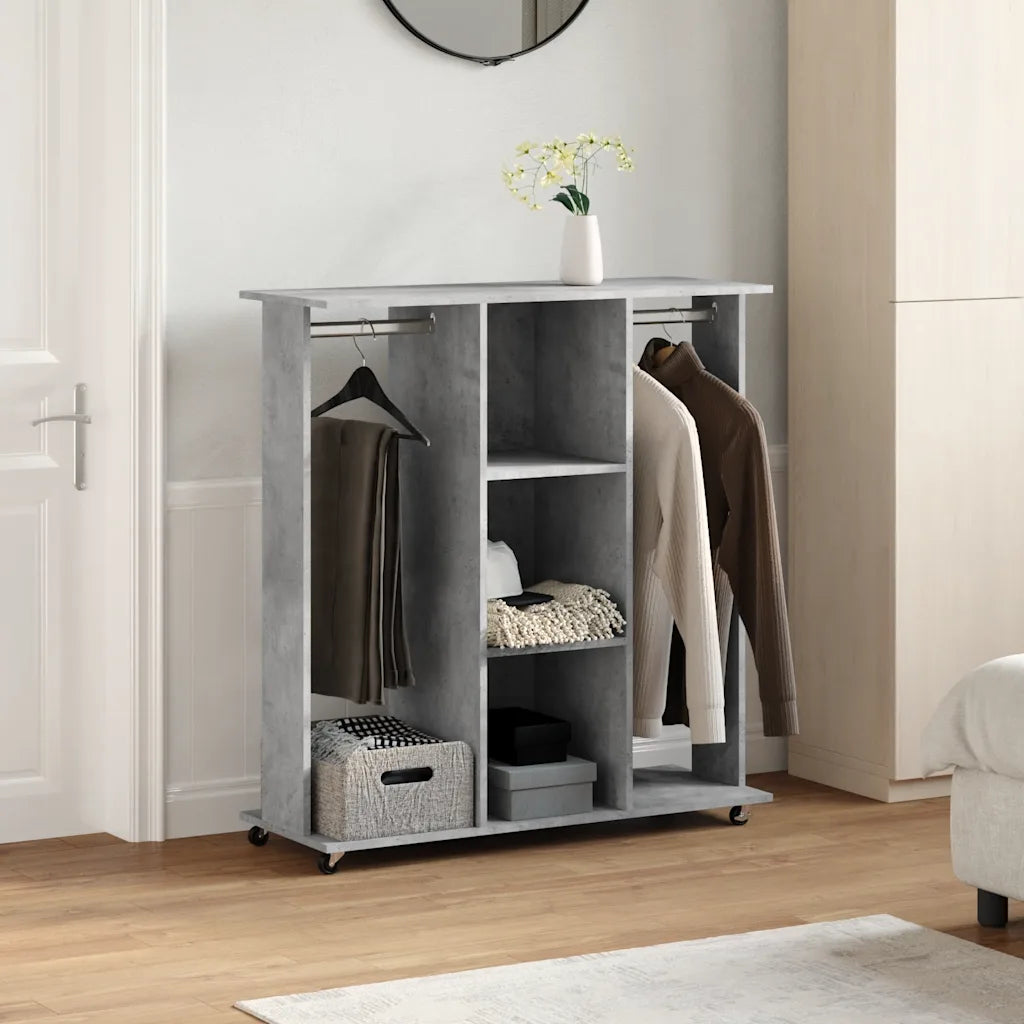 Klædeskab med hjul 102x38x110 cm konstrueret træ sonoma-eg