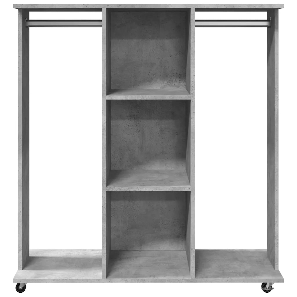 Klædeskab med hjul 102x38x110 cm konstrueret træ sonoma-eg
