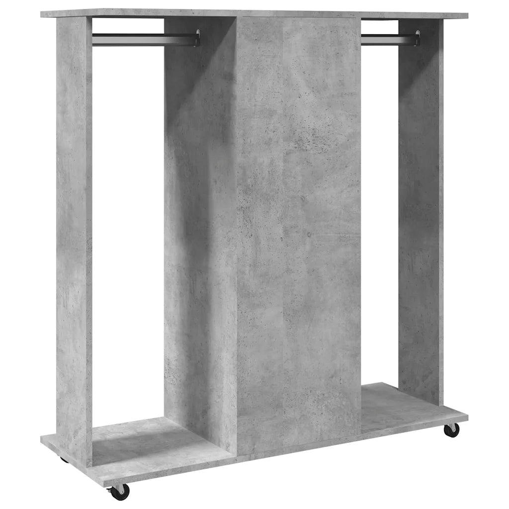 Klædeskab med hjul 102x38x110 cm konstrueret træ sonoma-eg