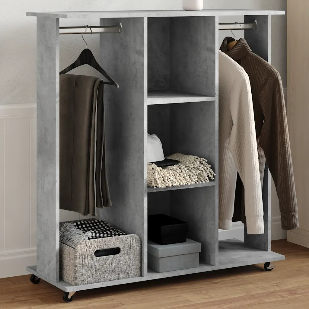 Klædeskab med hjul 102x38x110 cm konstrueret træ sonoma-eg