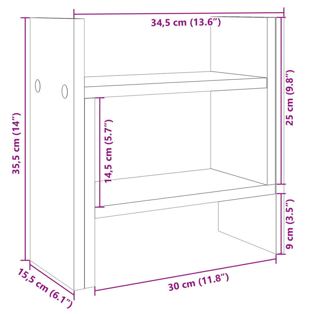 Dueslag 34,5x15,5x35,5 cm konstrueret træ