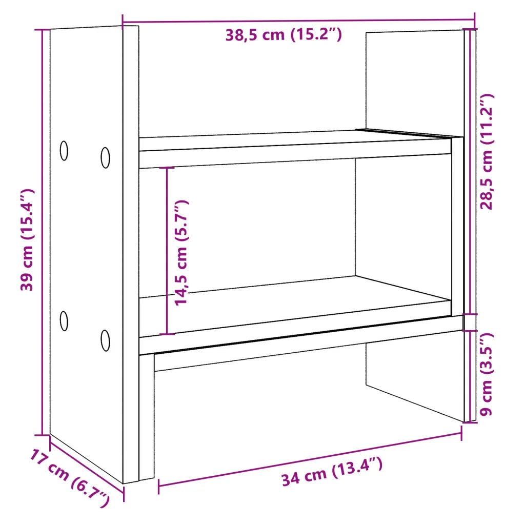 Dueslag 34,5x15,5x35,5 cm konstrueret træ