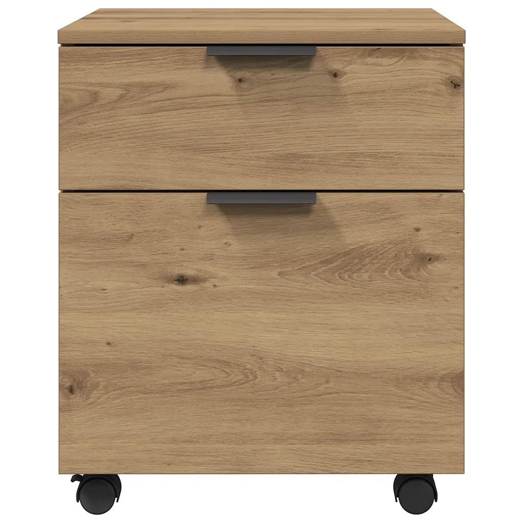 Arkivskab med hjul 45x38x54 cm konstrueret træ kunsteg