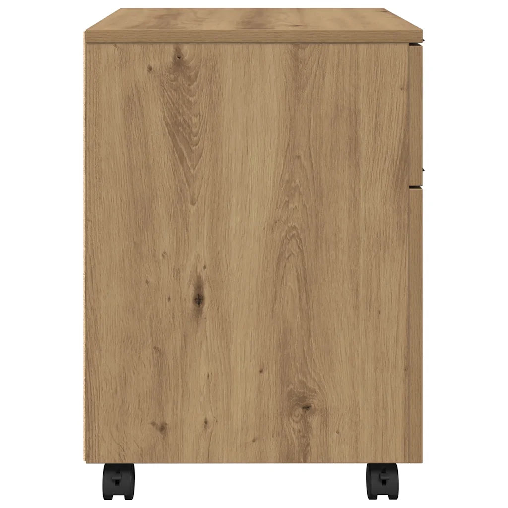 Arkivskab med hjul 45x38x54 cm konstrueret træ kunsteg
