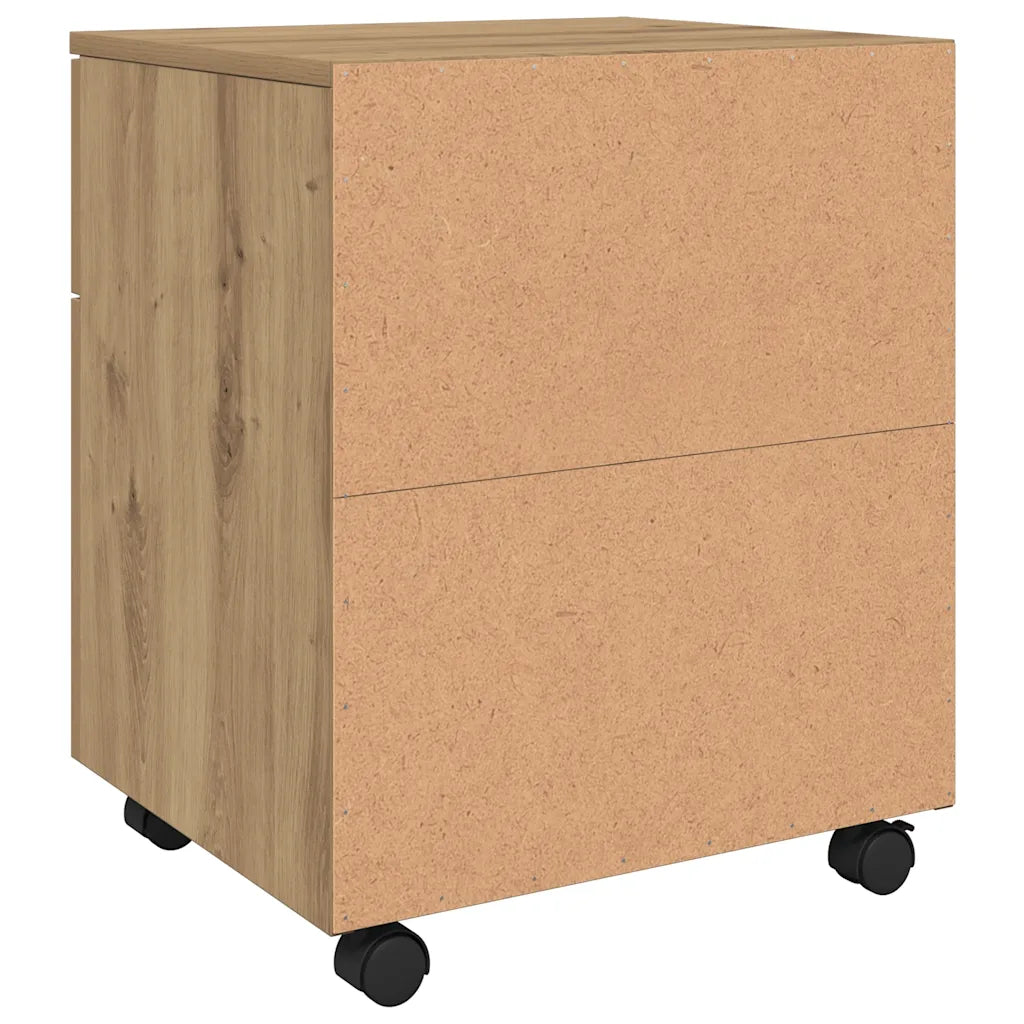 Arkivskab med hjul 45x38x54 cm konstrueret træ kunsteg