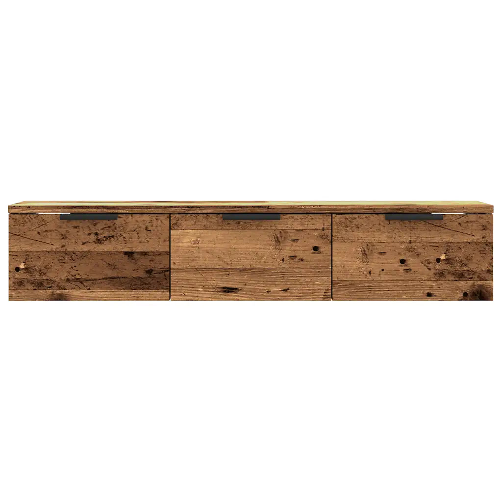 Vægskab 102x30x20 cm konstrueret træ gammelt træ-look