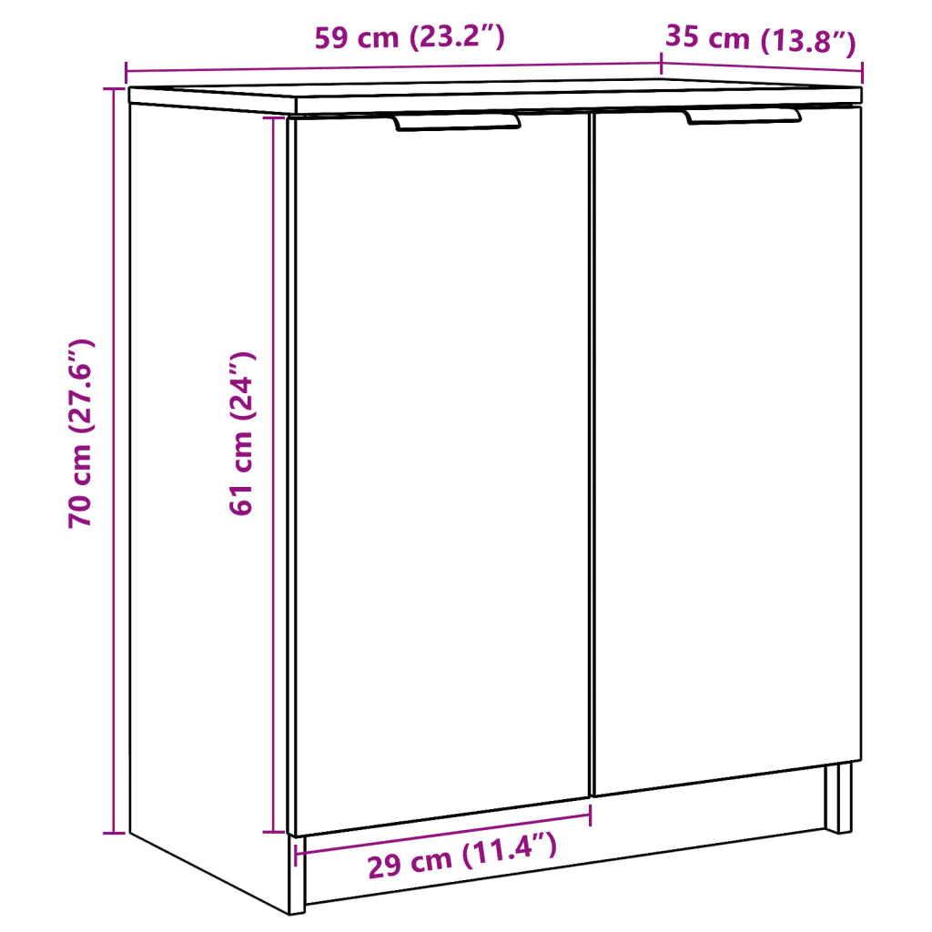 Skoreol 59x35x70 cm konstrueret træ gammelt træ-look