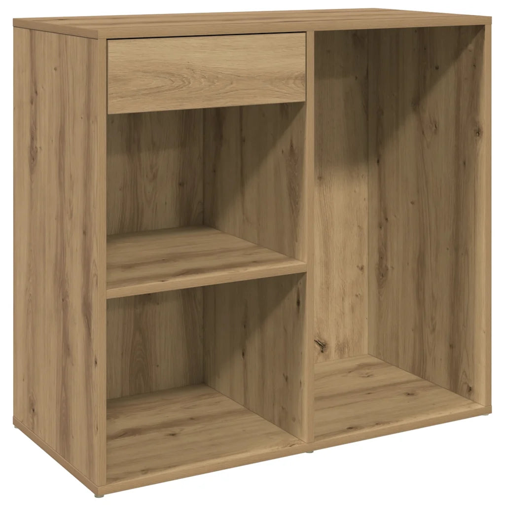 Badeværelsesskab 80x40x75 cm konstrueret træ kunsteg