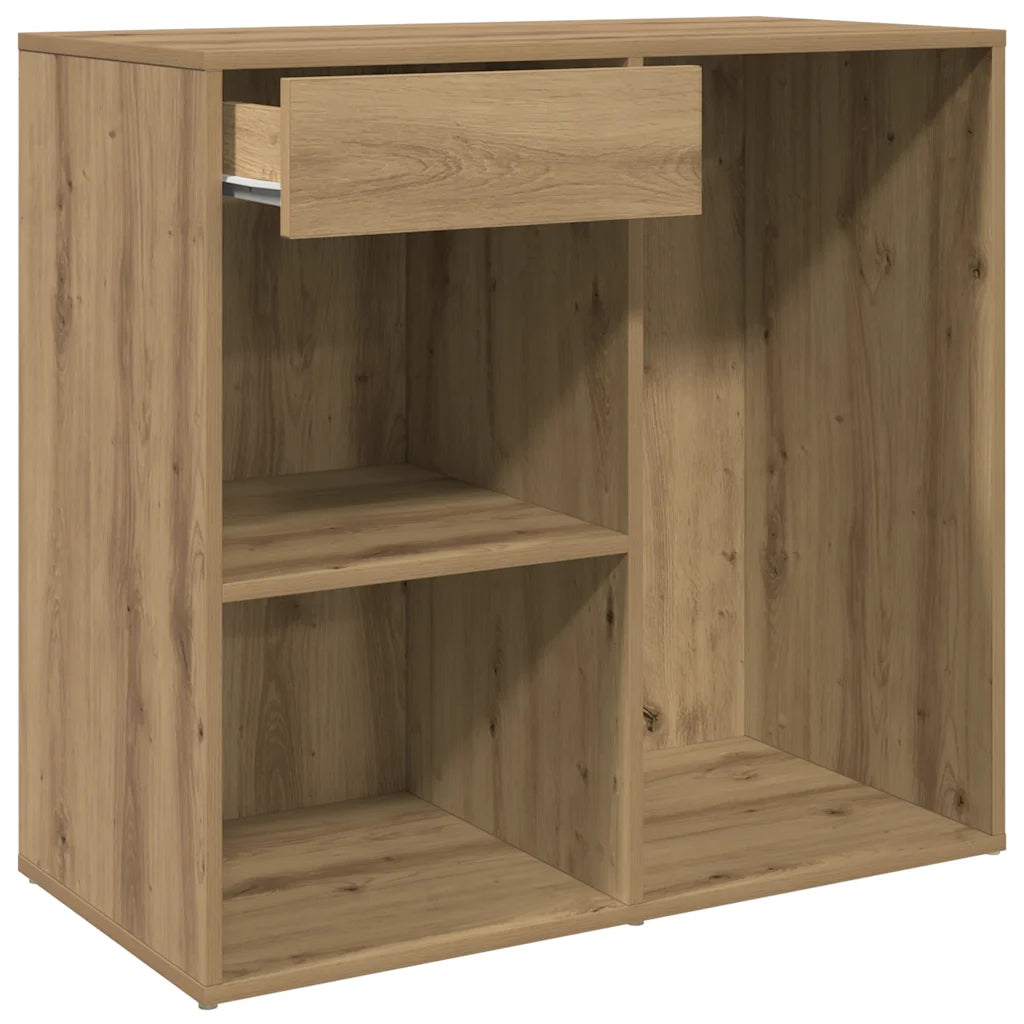 Badeværelsesskab 80x40x75 cm konstrueret træ kunsteg