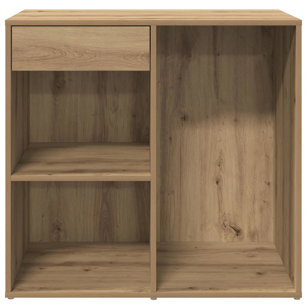 Badeværelsesskab 80x40x75 cm konstrueret træ kunsteg