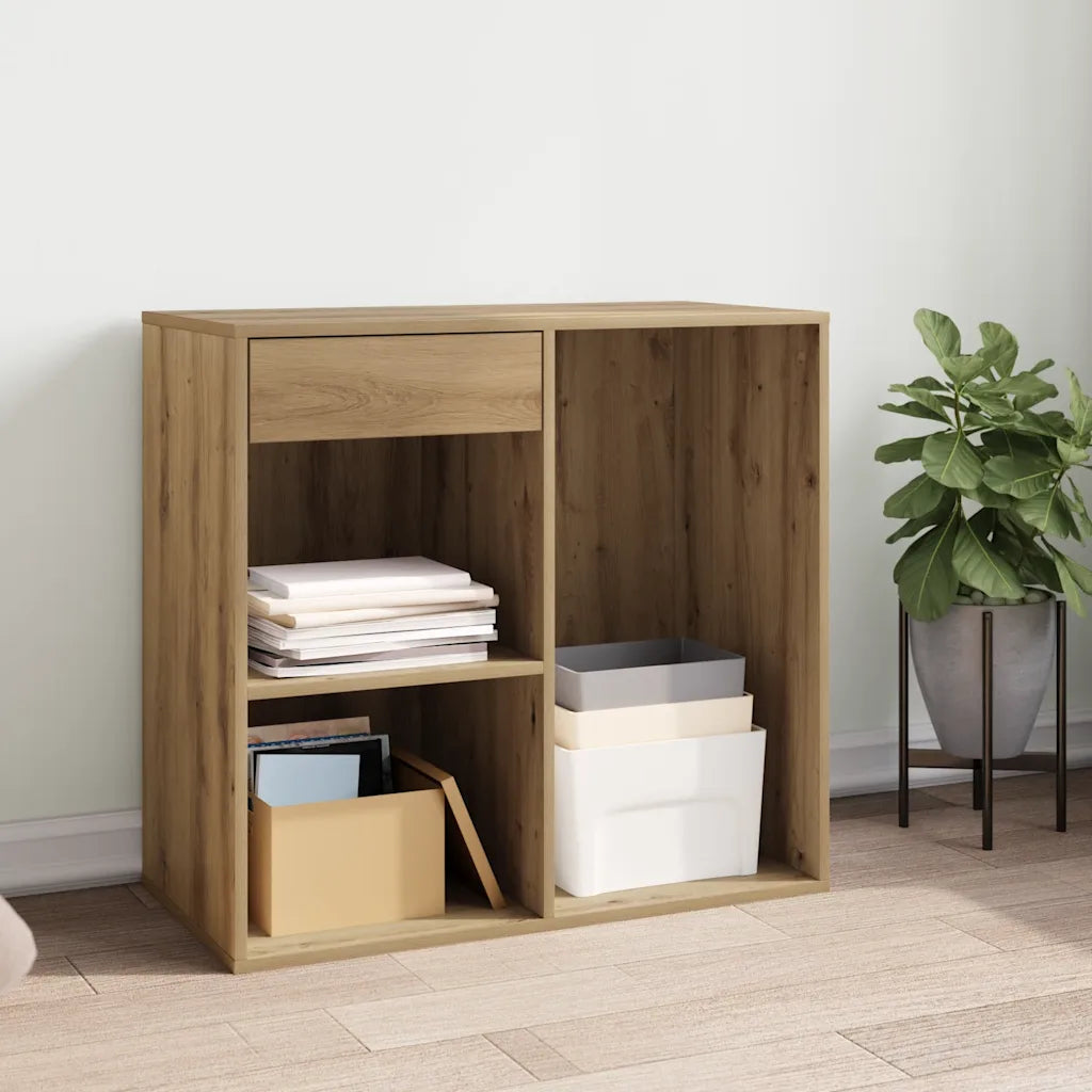 Badeværelsesskab 80x40x75 cm konstrueret træ kunsteg